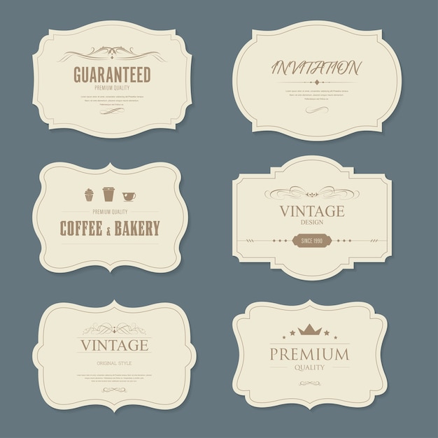 Set Of Vintage Label And Banner Old Fashion. 