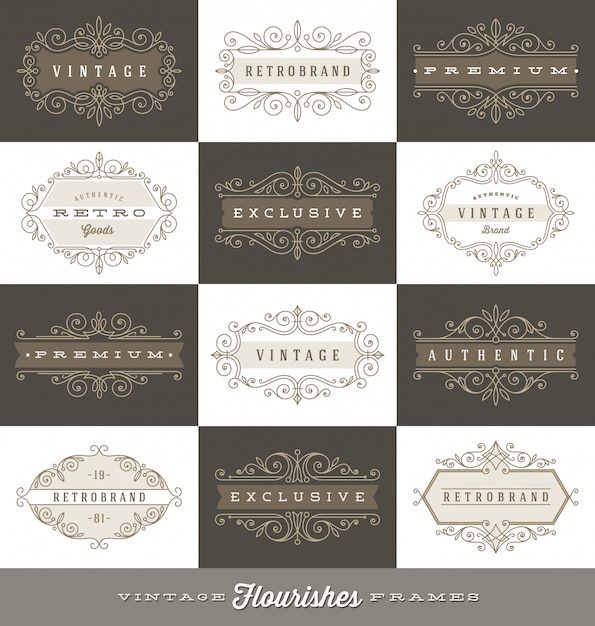 Download Free Set Of Vintage Logo Template With Flourishes Calligraphic Elegant Use our free logo maker to create a logo and build your brand. Put your logo on business cards, promotional products, or your website for brand visibility.