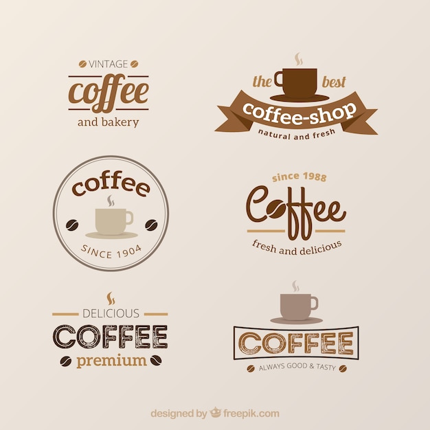 Premium Vector Set Of Vintage Logos For Coffee Shops