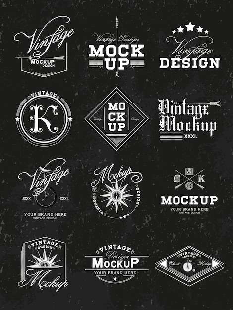 Set of vintage mockup logo design vector Vector | Free ...