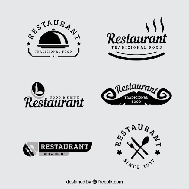 Set Of Vintage Restaurant Logos Free Vector