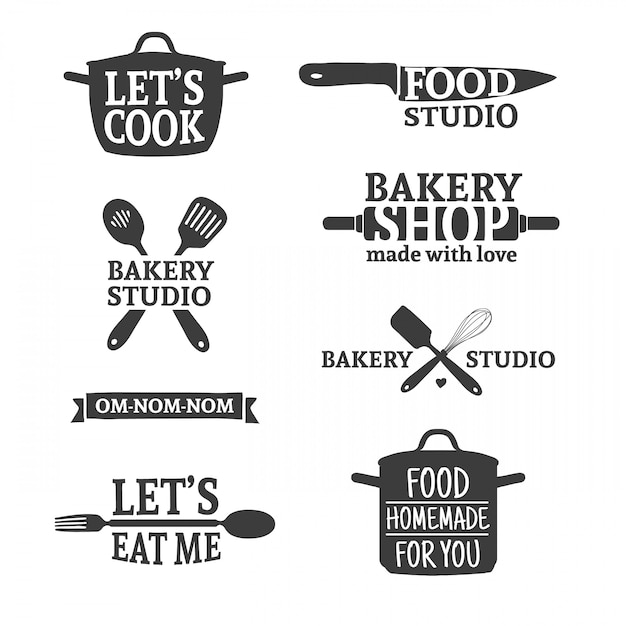 Download Cute Food Logo Template PSD - Free PSD Mockup Templates