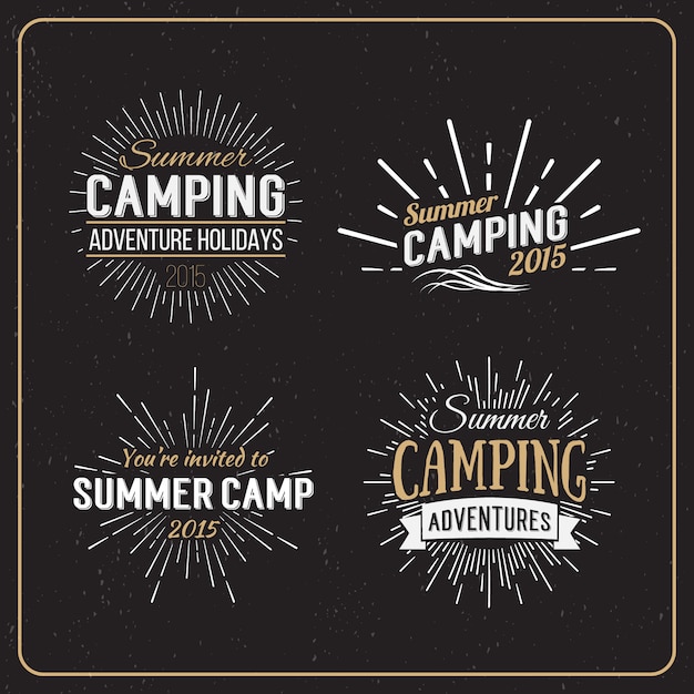 Download Set of vintage summer camp badges and other outdoor logo's ...
