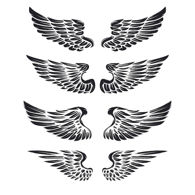 Download Free Set Of Vintage Wings On White Background Elements For Logo Label Emblem Sign Brand Mark Premium Vector Use our free logo maker to create a logo and build your brand. Put your logo on business cards, promotional products, or your website for brand visibility.