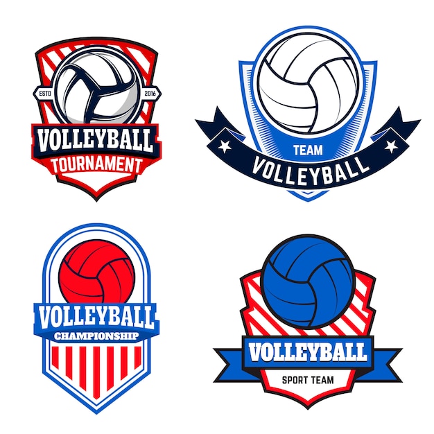 Premium Vector Set of volleyball labels and logos for volleyball
