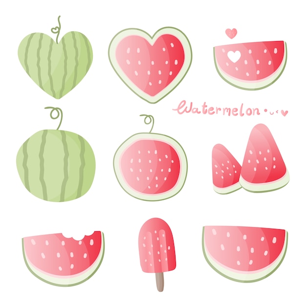 premium-vector-set-of-watermelon-in-different-shapes