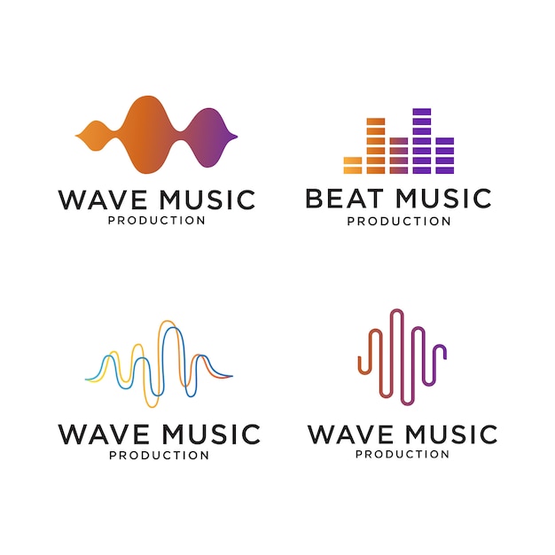Download Free Set Of Wave Music Logo Design Premium Vector Use our free logo maker to create a logo and build your brand. Put your logo on business cards, promotional products, or your website for brand visibility.