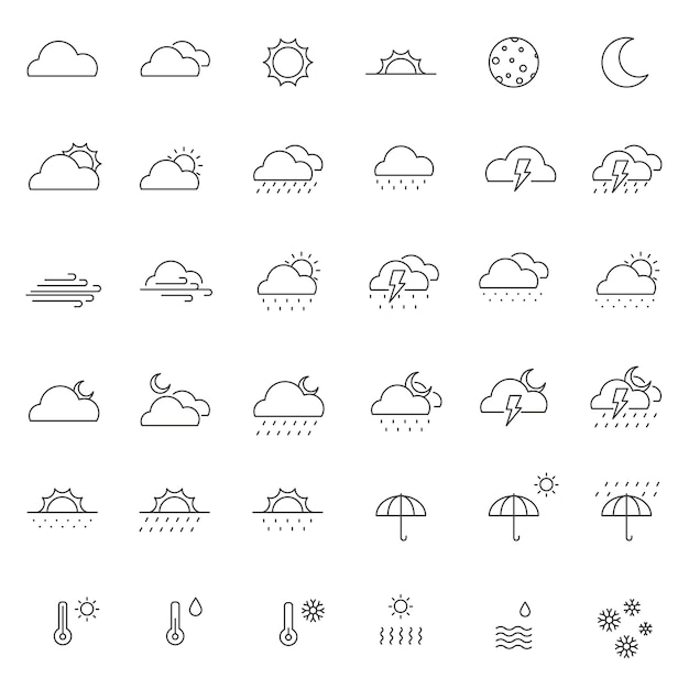 Premium Vector | Set of weather vector icon
