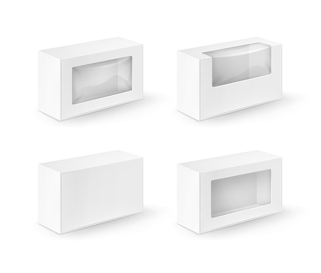 Download Premium Vector | Set of white blank cardboard rectangle ...