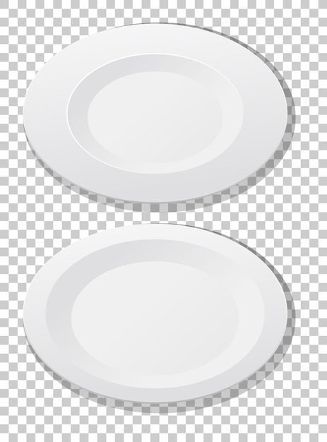 Premium Vector | Set of white plain plate top view