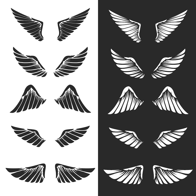 Download Free Set Of Wings On White Background Elements For Logo Label Emblem Use our free logo maker to create a logo and build your brand. Put your logo on business cards, promotional products, or your website for brand visibility.