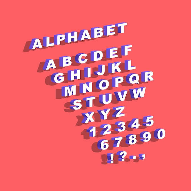 英語のアルファベットと数字で設定フレーズコンストラクター引用デザインベクトルイラスト プレミアムベクター