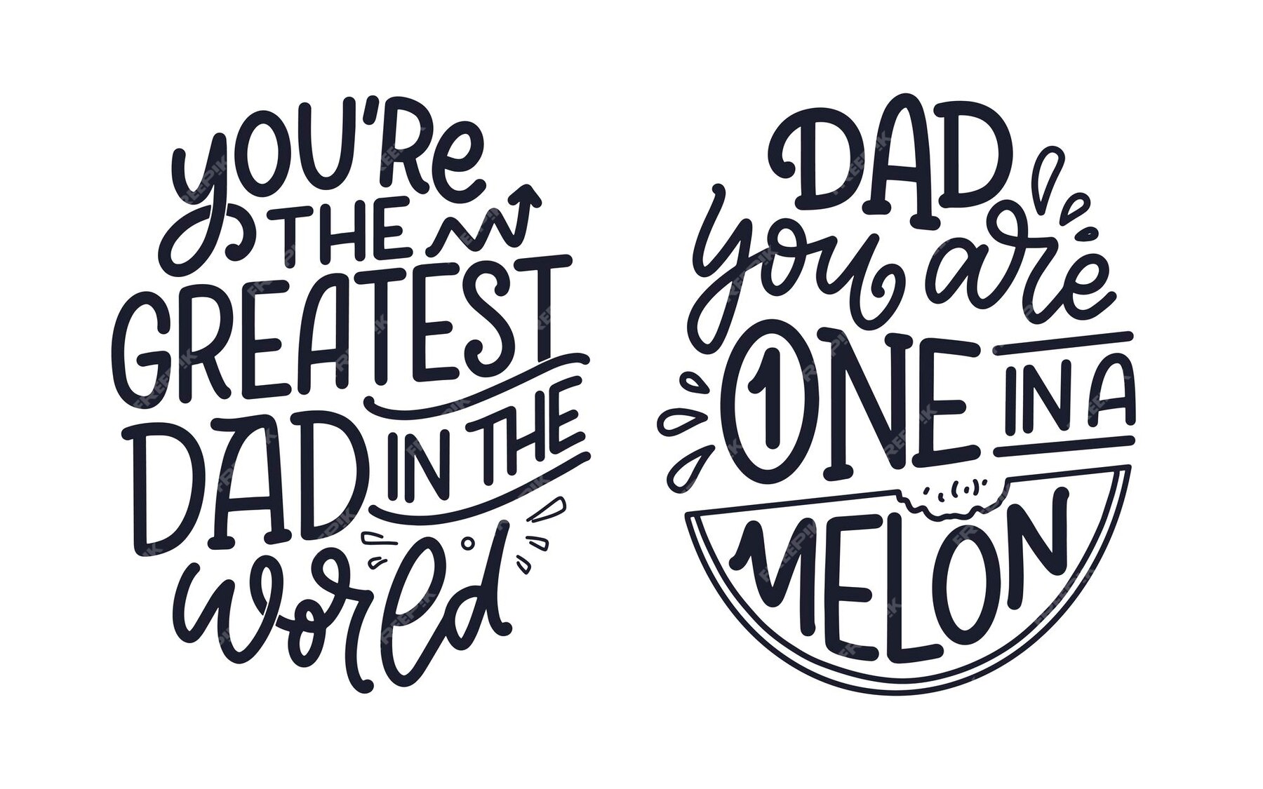 premium-vector-set-with-funny-hand-drawn-lettering-quotes-for-father