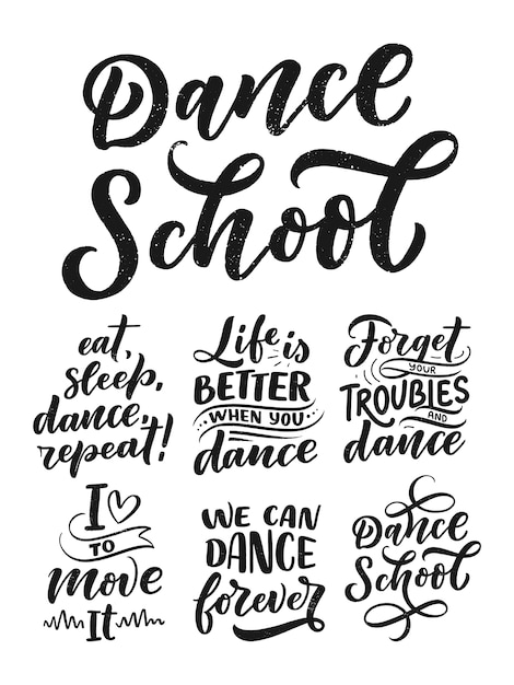 Download Free Set With Hand Drawn Phrases About Dance For Print Logo And Poster Use our free logo maker to create a logo and build your brand. Put your logo on business cards, promotional products, or your website for brand visibility.