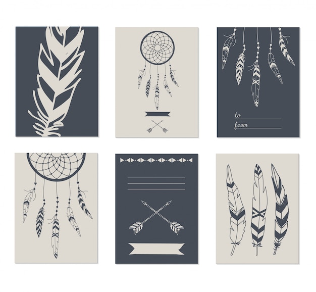 Premium Vector Set with printable cards