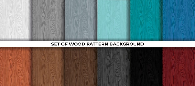 Set of wood pattern background Premium Vector