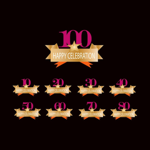 Premium Vector Set Years Anniversary Celebration Vector Template