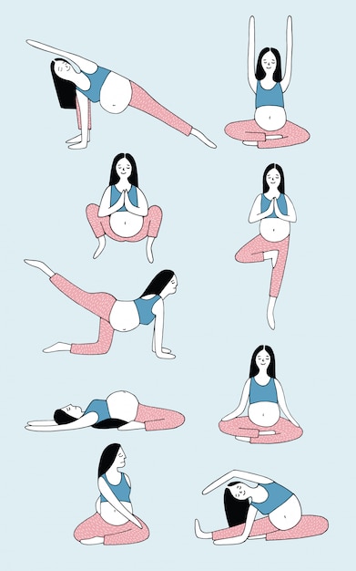 Download Free Set Of Yoga Poses For Pregnant Woman Girl In Different Asanas Use our free logo maker to create a logo and build your brand. Put your logo on business cards, promotional products, or your website for brand visibility.