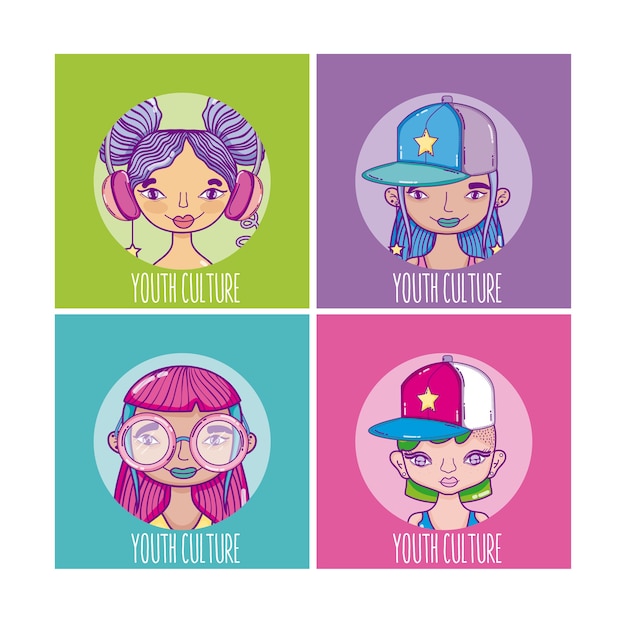 Download Free Set Of Youth Culture Cartoons Premium Vector Use our free logo maker to create a logo and build your brand. Put your logo on business cards, promotional products, or your website for brand visibility.