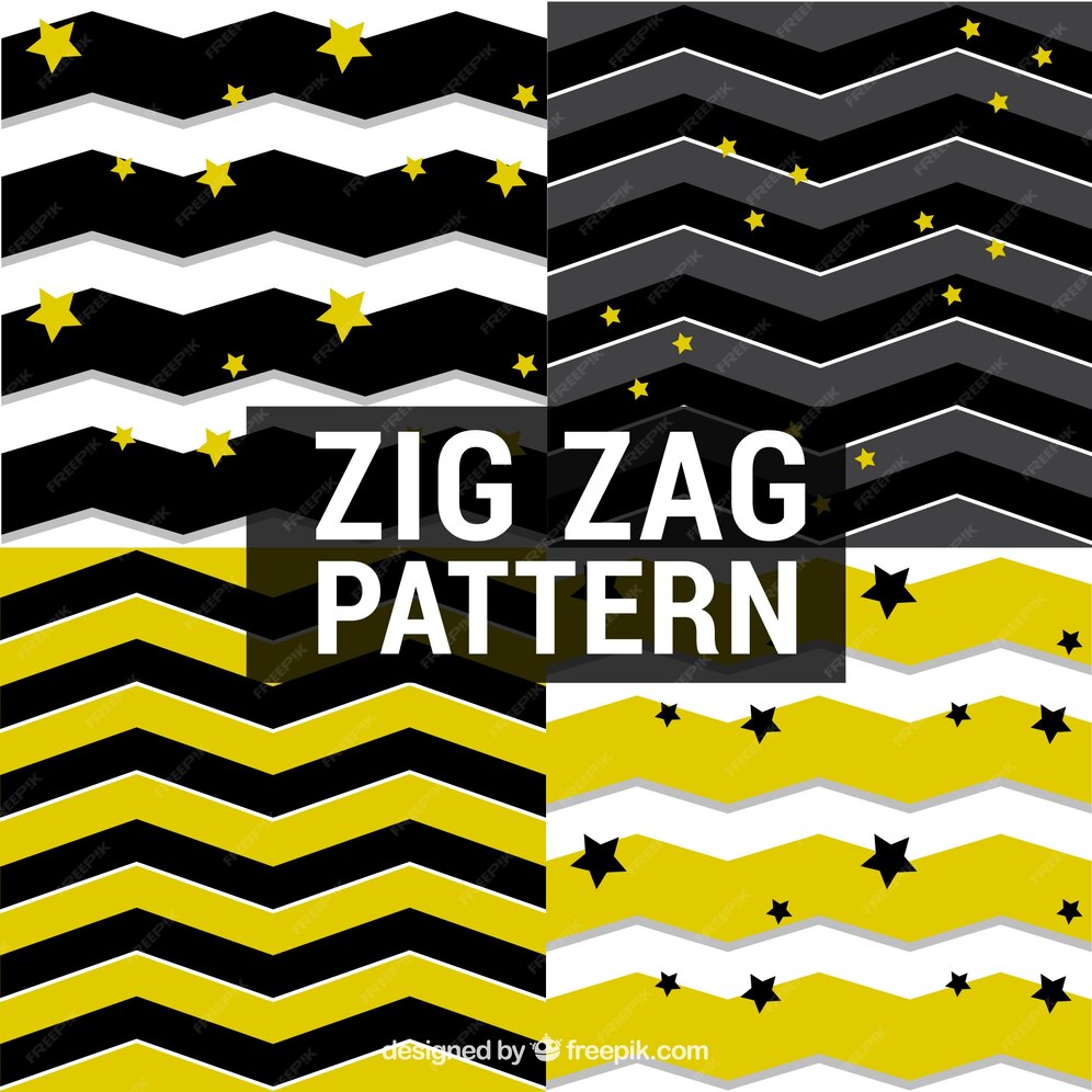 Free Vector Set Of Zig Zag Stripes And Stars