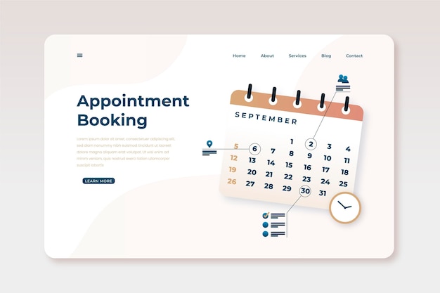 Free Vector Setting reminders on calendar landing page