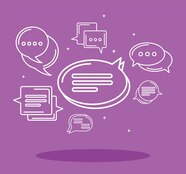 Premium Vector Seven Purple Chat Icons