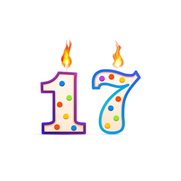 Premium Vector | Seventeen years anniversary, 17 number shaped birthday ...