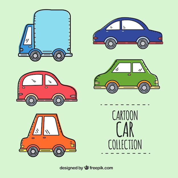 Several cartoon automobiles Vector | Free Download