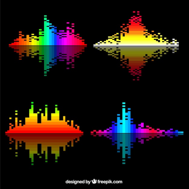 Free Vector | Several colorful sound waves