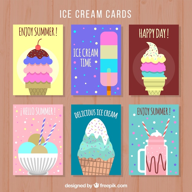 Several ice cream cards