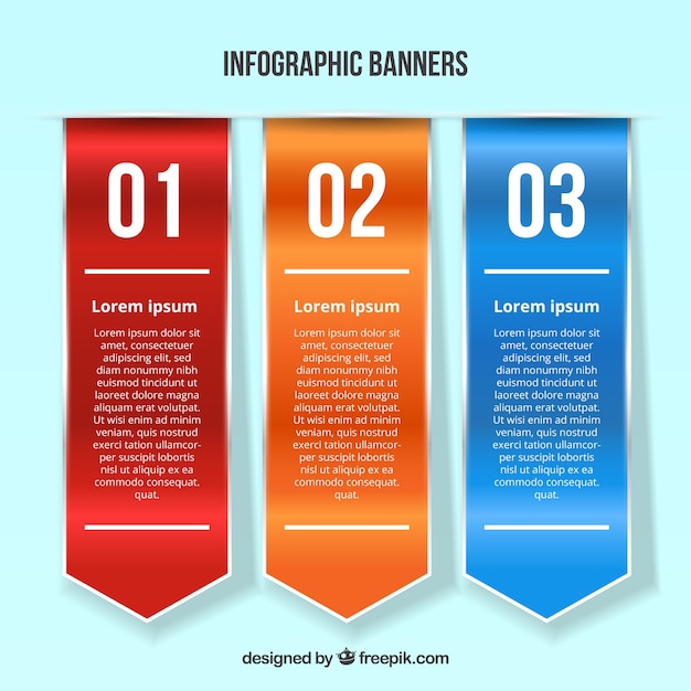 Free Vector Several Infographic Banners In Realistic Style