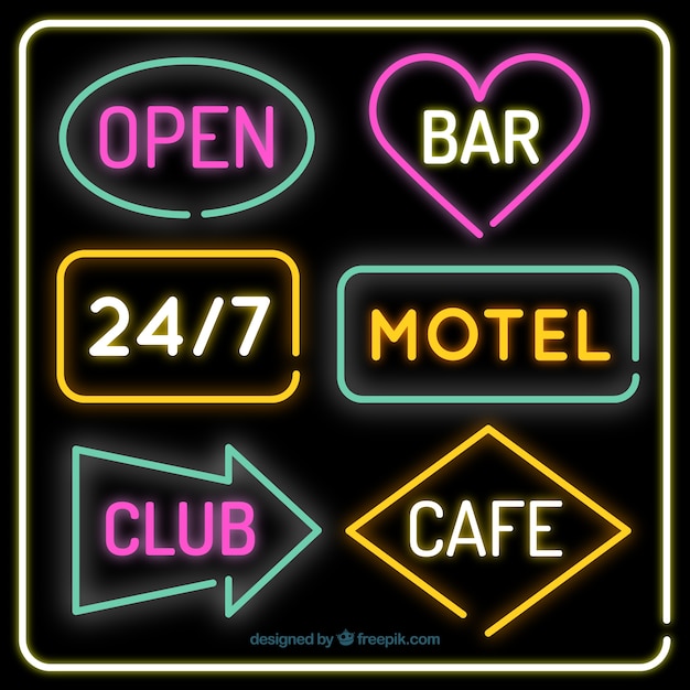 Free Vector | Several neon lights