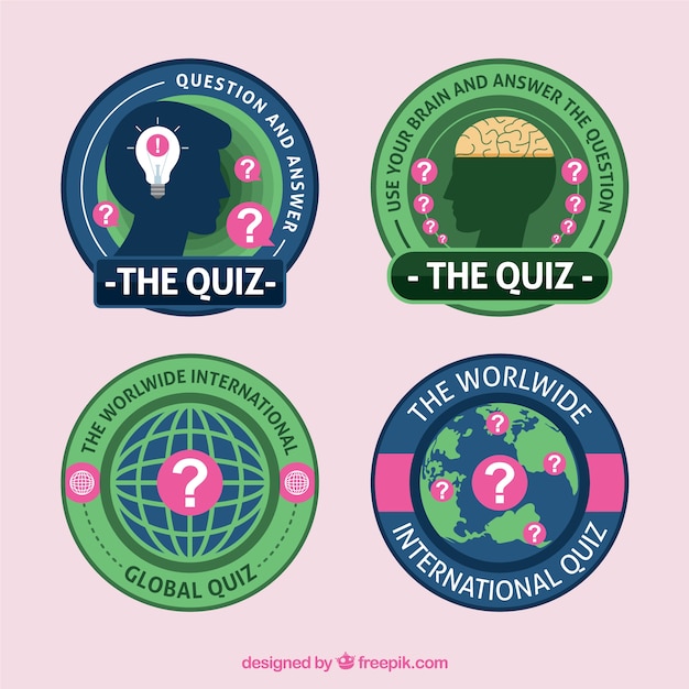 Download Free Several Round Quiz Labels In Flat Design Premium Vector Use our free logo maker to create a logo and build your brand. Put your logo on business cards, promotional products, or your website for brand visibility.