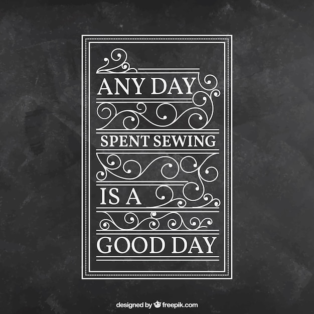 Download Sewing ornamented quote Vector | Premium Download