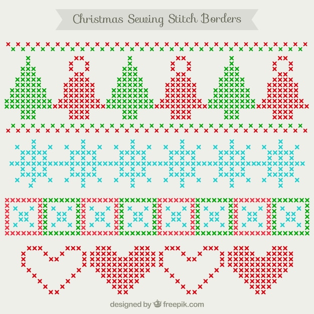 Sewing stich borders christmas\
decoration