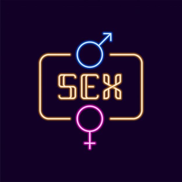 Premium Vector Sex Neon Sign With Gender Icon