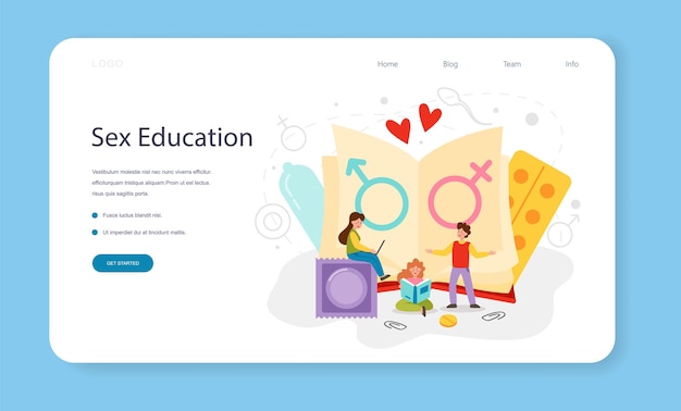 Premium Vector Sexual Education Web Banner Or Landing Page Sexual