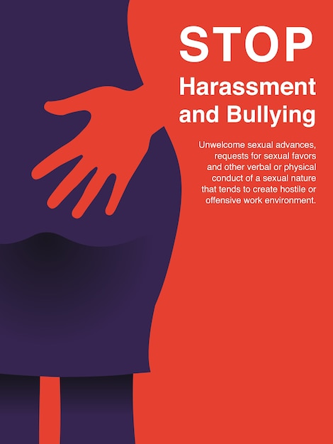 Premium Vector Sexual Harassment And Workplace Bullying Concept Poster ...