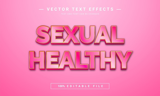 Premium Vector Sexual Healthy Editable Text Effect Template 