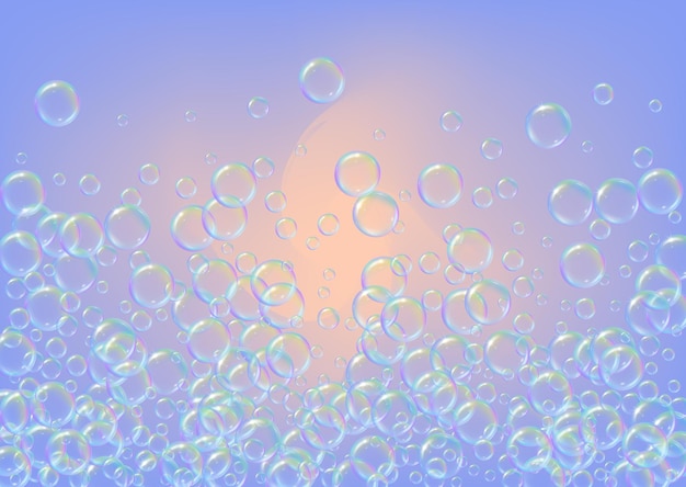 Premium Vector | Shampoo bubbles on gradient background