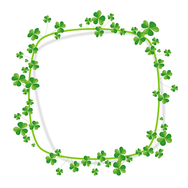 Premium Vector | Shamrock banner with white background.