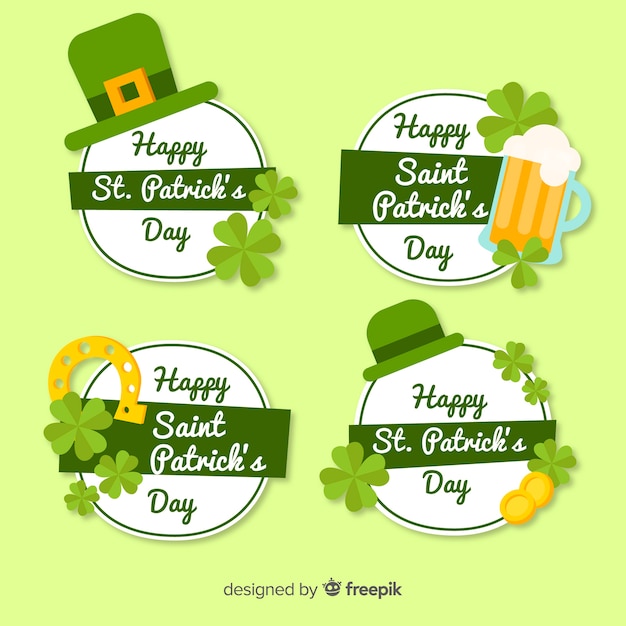 Free Vector | Shamrocks st patrick's label collection