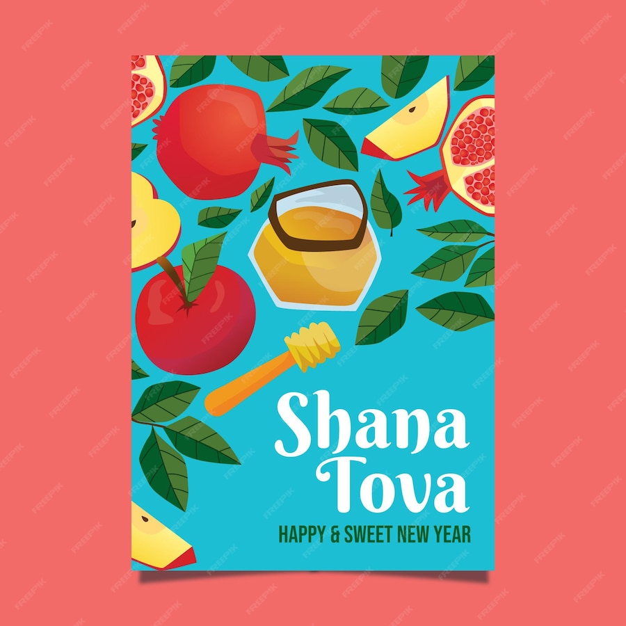 Free Vector Shana tova greeting card