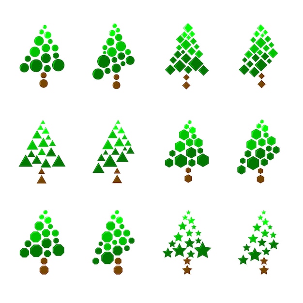 Download Premium Vector | Shape of christmas tree collection