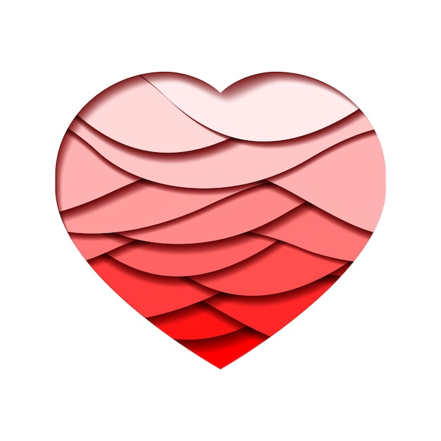 Download Shape of heart filled with paper cut layers on a white ...