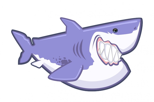 サメかわいい漫画のベクトル プレミアムベクター