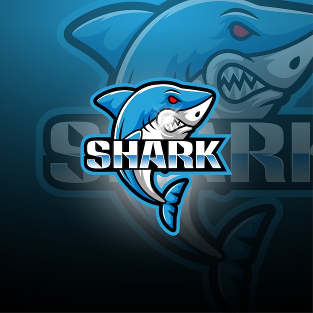 Premium Vector | Shark esport mascot logo