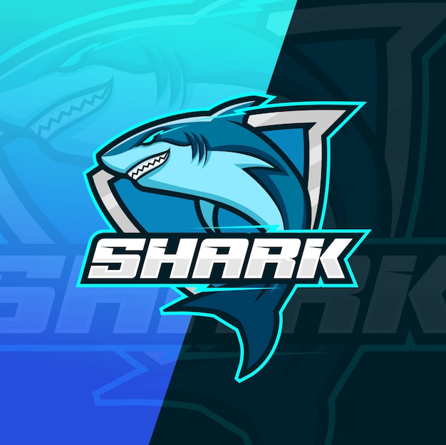 Shark mascot esport logo Vector | Premium Download