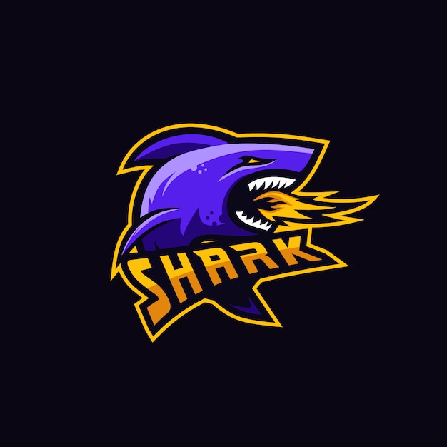 Логотип shark premium для игры в команде | Премиум векторы
