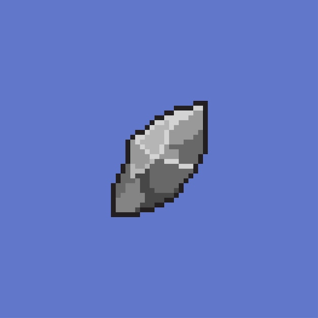 Premium Vector | Sharp stone in pixel art style